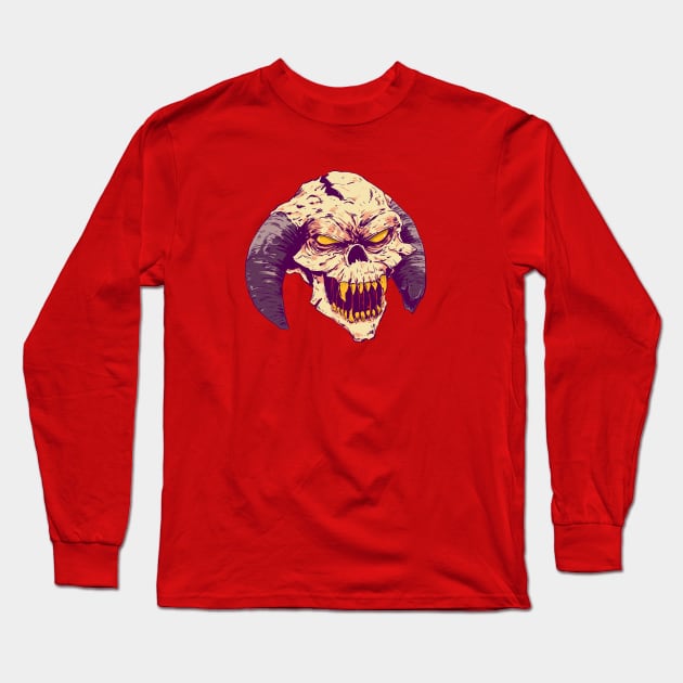 scary skull Long Sleeve T-Shirt by ctupa